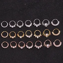 1 шт. 8 мм открытые серьги-кольца Daith Cz хряща Грач серьги перегородка кольцо нос ухо пирсинг ювелирные изделия для тела