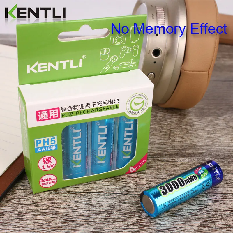 Billige KENTLI AA 1,5 V 3000mWh lithium li ion akku + 4 Kanal polymer lithium li ion batterie batterien ladegerät