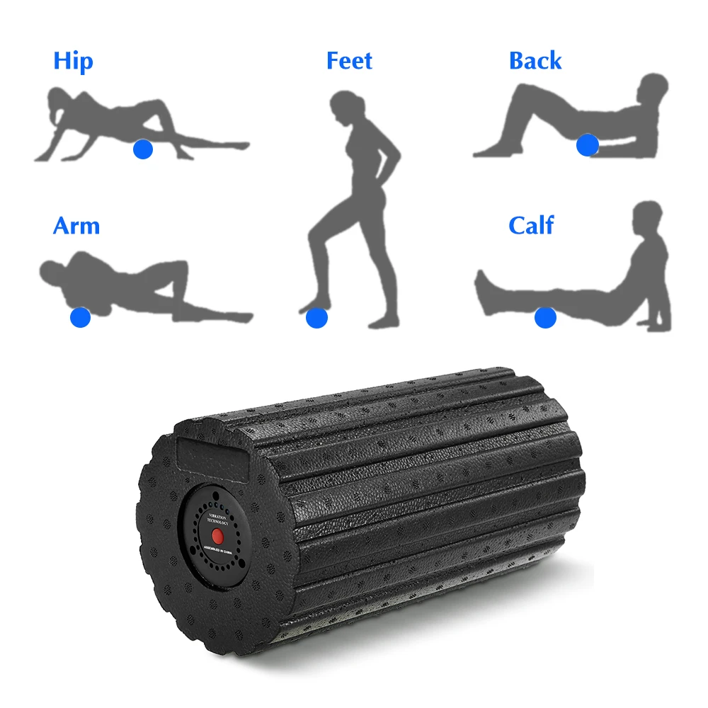 NEW Yoga Block Roller 4 Speed Vibrating Fitness Foam Roller for Massage