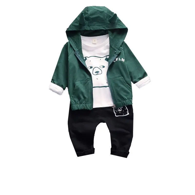 

2019 Fall Children's 3 Piece Clothing Casual Baby Boy Set Hoodie Long Sleeve T-Shirt Fashion girl Kids Cartoon Clothes 1-4 Years