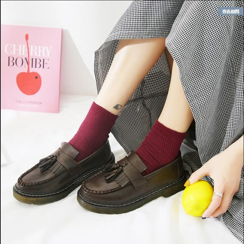 Косплэй с круглой головкой японская школьная форма для японской средней школы, туфли в Стиле Лолита в студенческом стиле для студентов в Корейском стиле Harajuku Стиль новая кисточка Винтаж обувь в стиле «лолита»