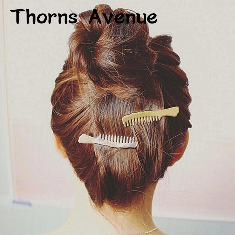 

New Fashion Jewelry 2 Colors Comb Vintage Hair Pins Girls Tiara Hair Barrettes Side clip Horsetail clip For Women Accessories