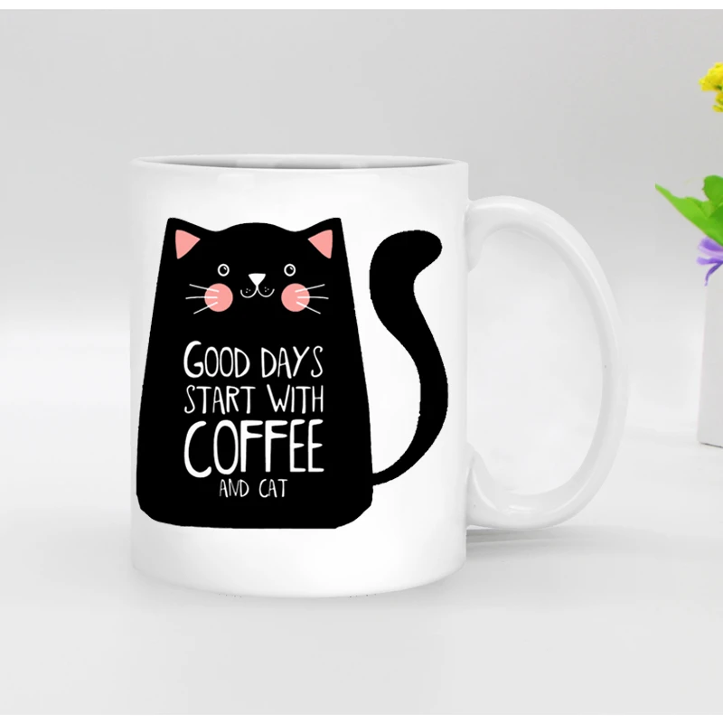 Merry Christmas Coffee Mug Cat Ceramic Tea Cup Funny Gift 