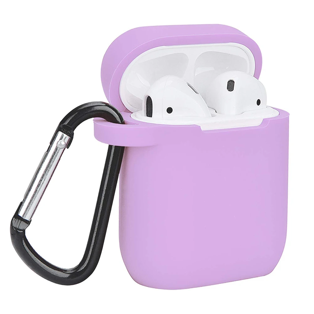 Сплошной цвет силиконовый пылезащитный чехол для Apple Airpods Charge Box - Цвет: Light Purple