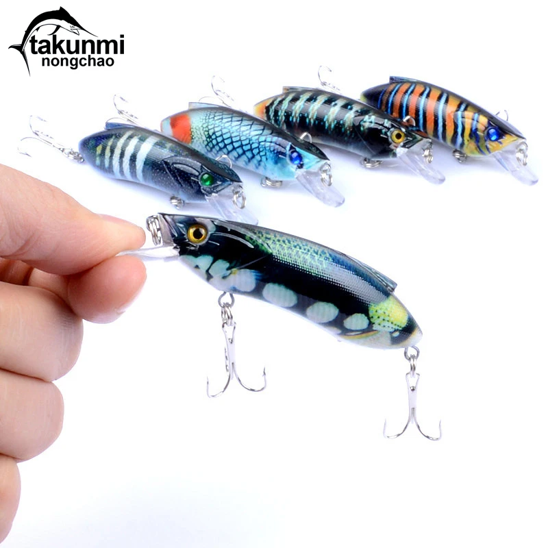 

1PCS Lure Colored Drawing Pattern Series Bionic Bait 8cm / 14.5g Minnow Hard Bait Plastic Fishing Gear Fake Lure LD-33