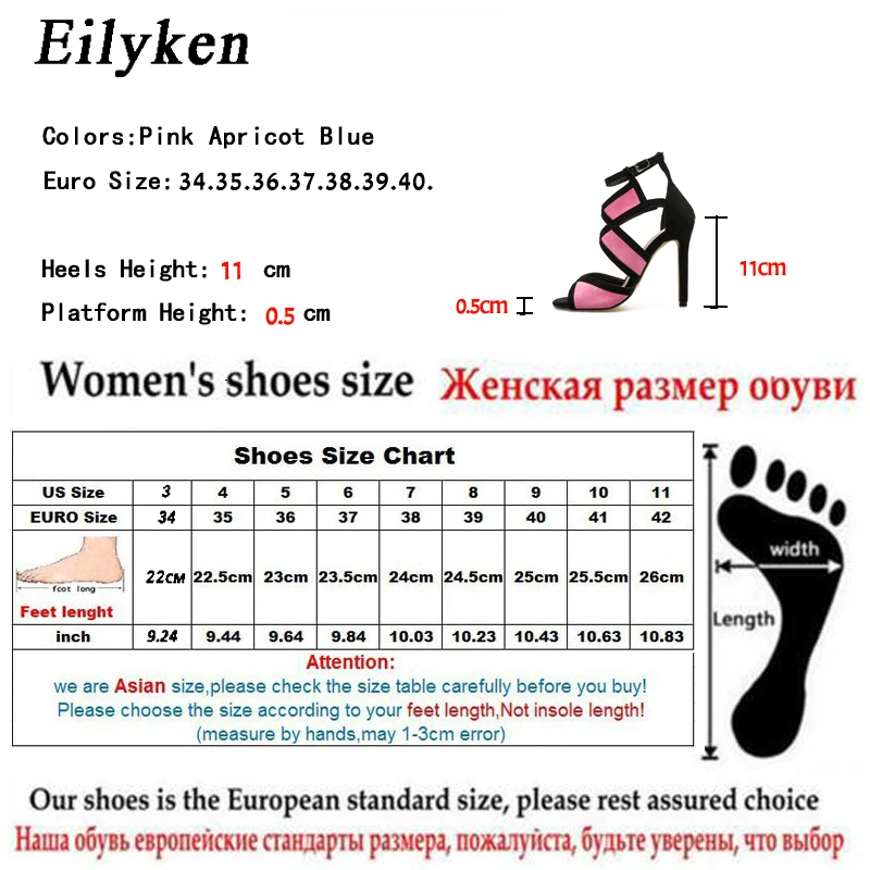 Eilyken/Новинка года; сандалии-гладиаторы на высоком каблуке; туфли с пряжкой на ремешке; пикантные свадебные женские босоножки; mujer; Размеры 35-40