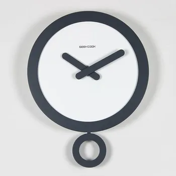 

New Clock ABS 35cm 3D Wall Clock With Ring Pendulum Modern Design For Home Decoration Silent Movement Nordic Large Wall Watch