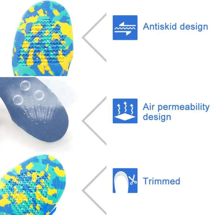 1 пара, Детские стельки для плоскостопия, ортопедические стельки для обуви, стельки для поддержки стопы, облегчающие боль, спортивная обувь
