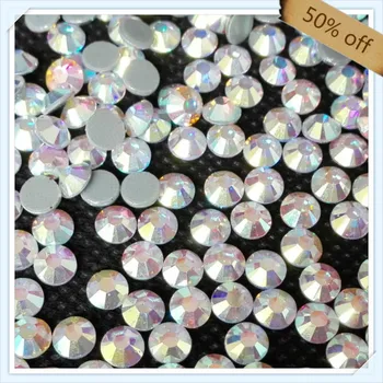 

free shipping STRONG ADHESIVE super shiny SS6 1.9mm CRYSTAL AB color with 1440 pcs each pack ; for DRESSES