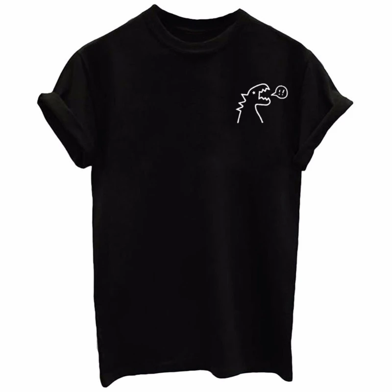 المرأة لطيف ديناصور طباعة الصغار قمم التين فتاة المحملة مضحك T قميص