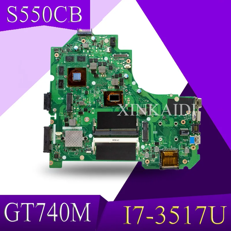

XinKaid high configuration S550CB Laptop motherboard for ASUS S550CB S550C A56C K56C K56CB K56CM mainboard I7-3517U GT740M 4GB