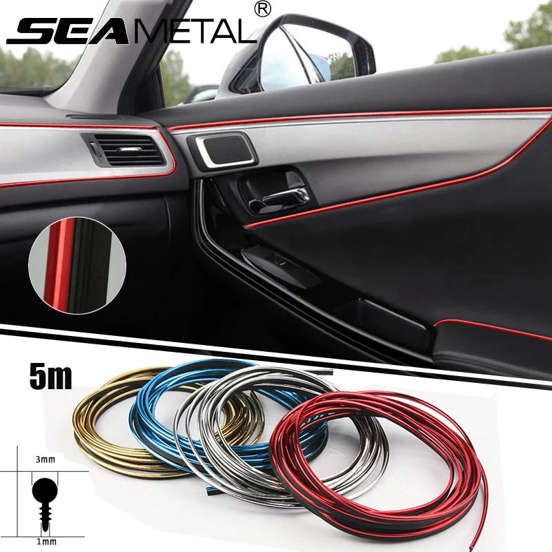 5M on Car Interior Decoration Strips Mouldings Trims Door