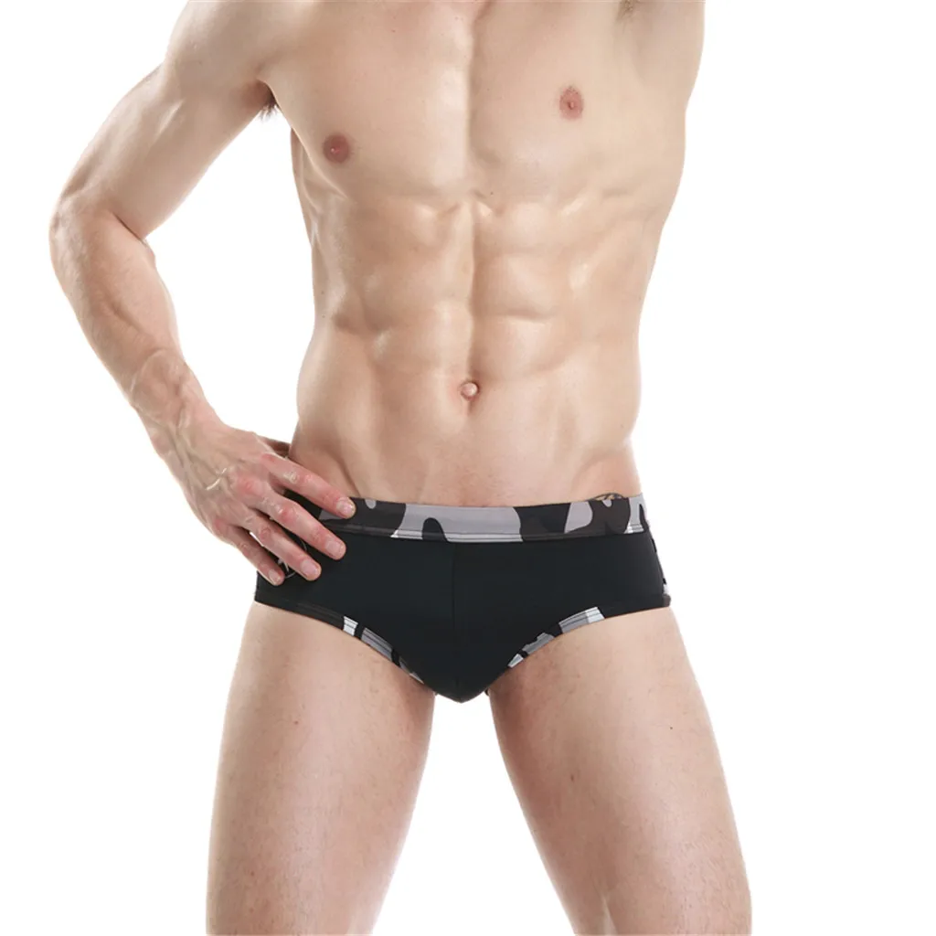 

2019 New Swimwear Men Two-tone Camo Sexy Swimsuit Swim Trunks Summer Men's Swimming Shorts Swimsuits Short Briefs Letter Sunga