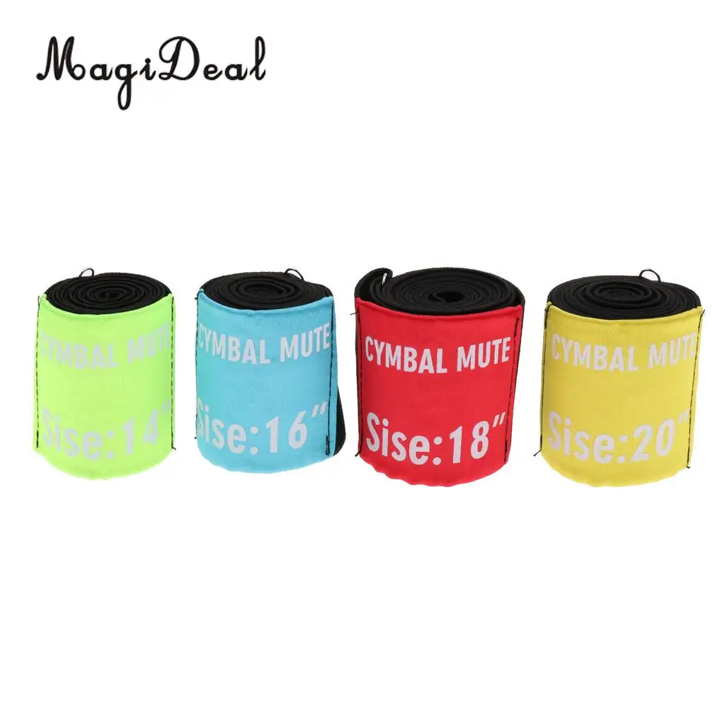 4Pcs Polyester Cymbal Mute Practice Silencer Pad Dampener Drumming Practice Pad Drum Kit Parts Accessories 14'' 16'' 18'' 20''