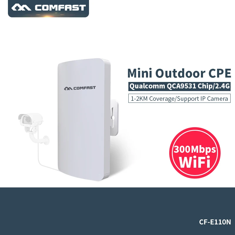 Comfast мини открытый точка беспроводного доступа WI-FI повторителя 2 4G 300 M Открытый CPE