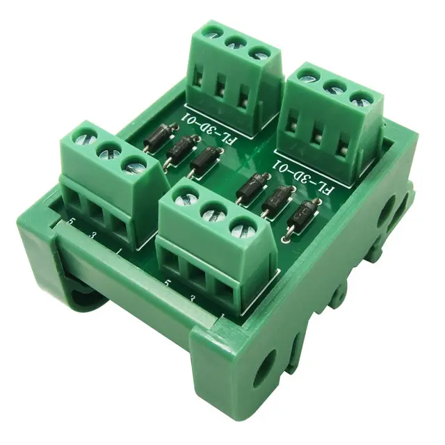 6 Channel diode module DIN Rail Mount 1 Amp 1000V Common Anode 6 Diode