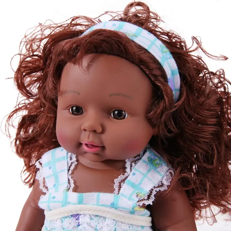 30 см имитация возрожденная кукла мягкая ПВХ Реалистичная африканская девочка кукла игрушка Реалистичная новорожденная Спящая кукла детский подарок на день рождения