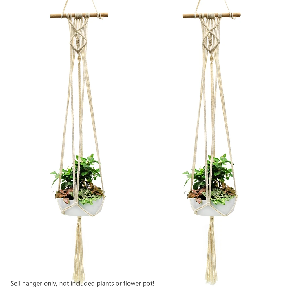 WITUSE Low Price! 2PCS Flower Pot Hooks Cotton Rope Plant Hanger Home