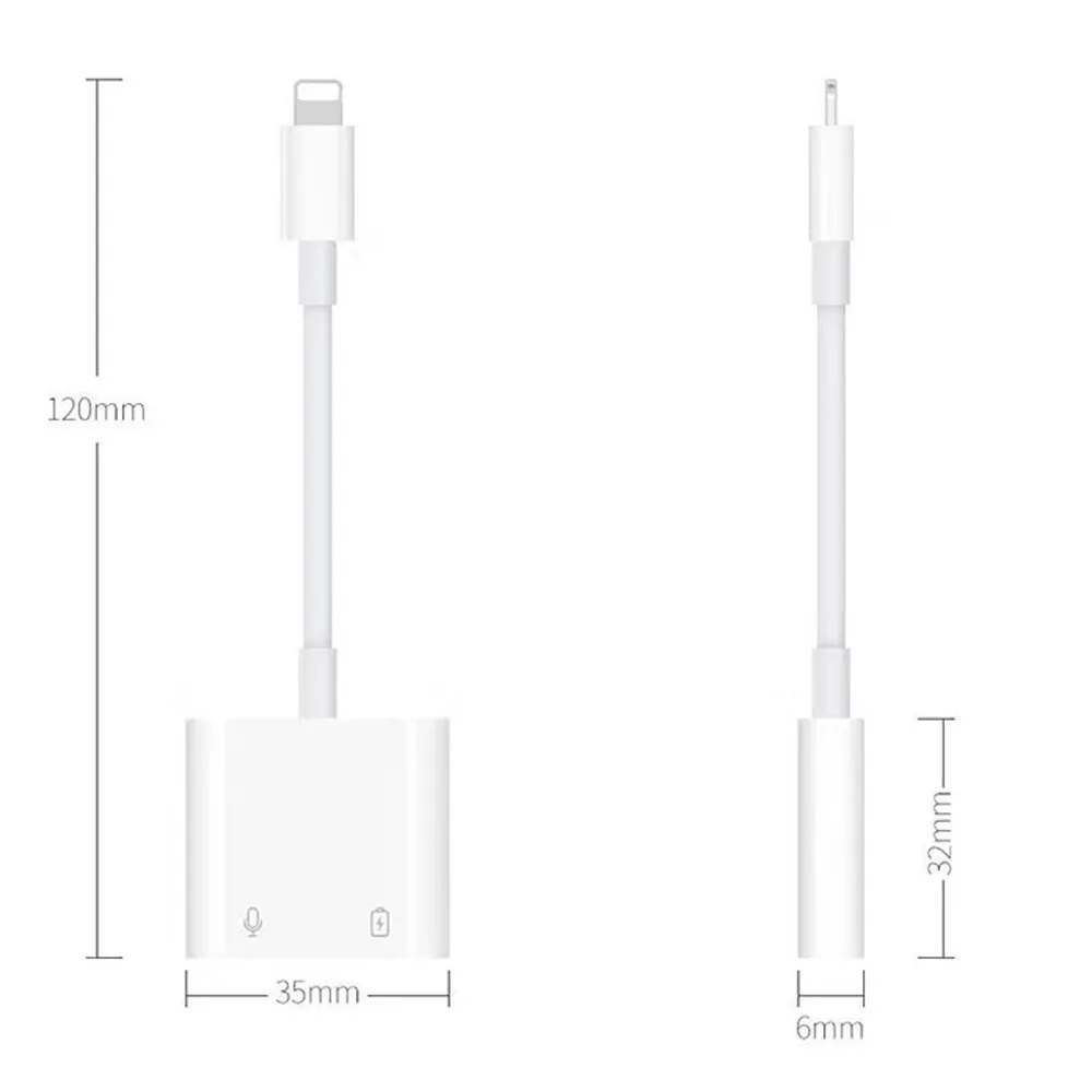 Lightning to 3 5mm Headphone Jack Aux Audio Adapter Splitter For iPhone 7 8 Plus X XS Mas XR 4 in 1 Support IOS Latest System