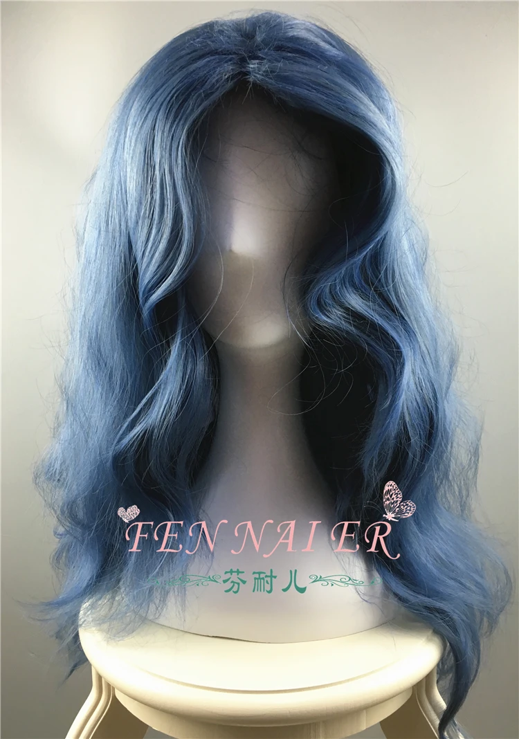 Фильм в лесу косплей парик ведьма волнистые кудрявые серый синий Длинные Синтетические волосы для взрослых