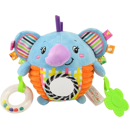 Детские ручные шары погремушка-грызунок, мягкая игрушка, шар, музыка, обучающий кролик, утка, слон, мультяшное животное, плюшевые куклы, подарки - Цвет: Elephant