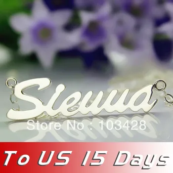 

AILIN Freeshipping --Sienna Miller Name Necklace Personalized Silver Nameplate Pendant Name Jewelry