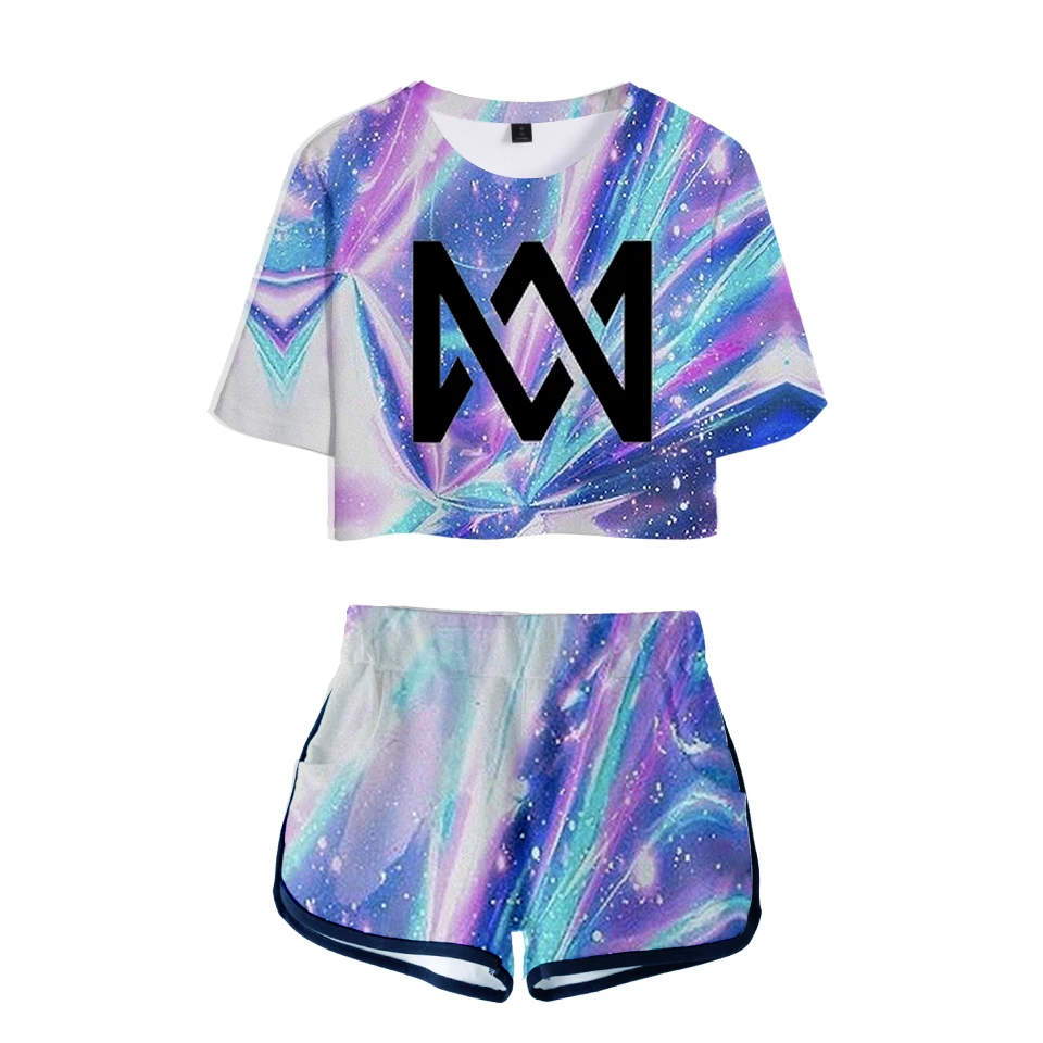 

Frdun Tommy 2018 Women Two Piece Set Marcus & Martinus Tracksuit Women Top and Shorts Outfits Set Girl Fans Marcus Martinus Suit