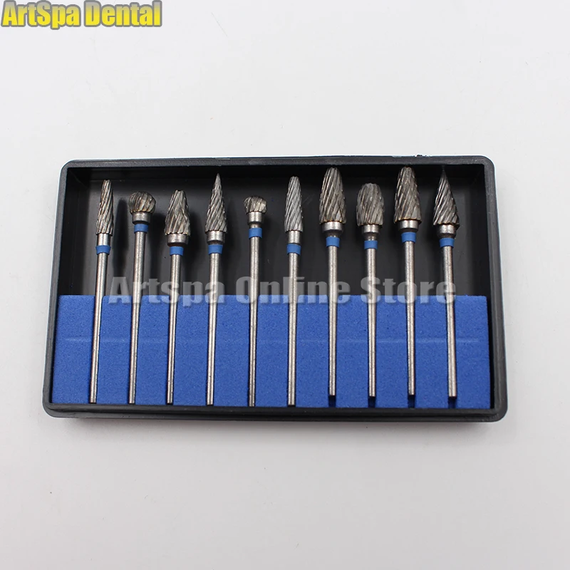 

10pcs Dental Lab Polisher Drills Assorted Tungsten Steel Carbide Burs F06 2.35MM Free Shipping