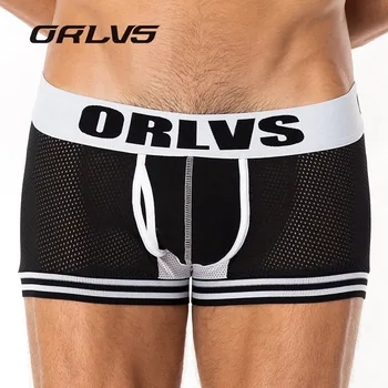 

ORLVS Brand Best Newest Men Underwear Mesh Boxers Quick Dry BoxerS Men Sexy Men Shorts Ventilate Plus Size Trunks Men