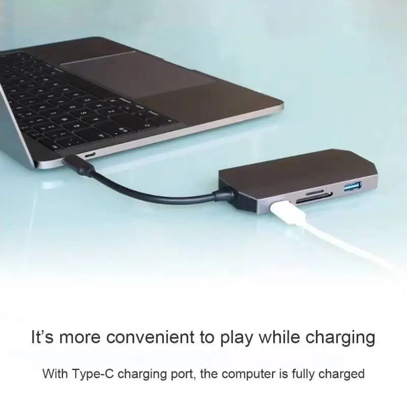 9 в 1 USB концентратор type-C к HDMI 4K 2 порта USB3.0 концентратор SD TF кардридер RJ45 USB звуковая карта 3,5 мм аудио разъем USB-C зарядка PD 11