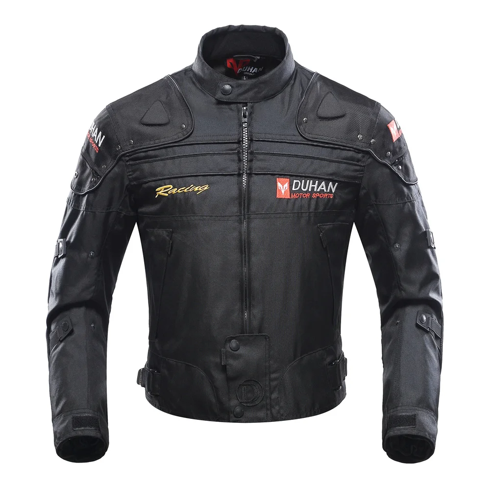 Only Black Jacket DUHAN ветрозащитный мотоциклетный гоночный костюм защитное снаряжение броня мотоциклетная куртка+ мотоциклетные штаны хип-протектор мото комплект одежды - Цвет: Only Black Jacket