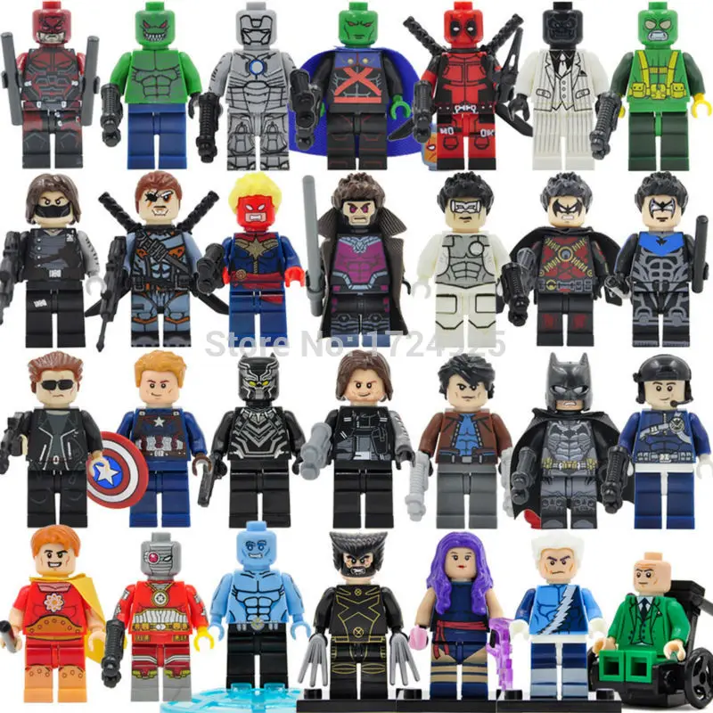 Marvel DC Single Sale Superhero Legoingly Figure Deadshot Deathstroke Iceman Nightwing MK2 font b Building b