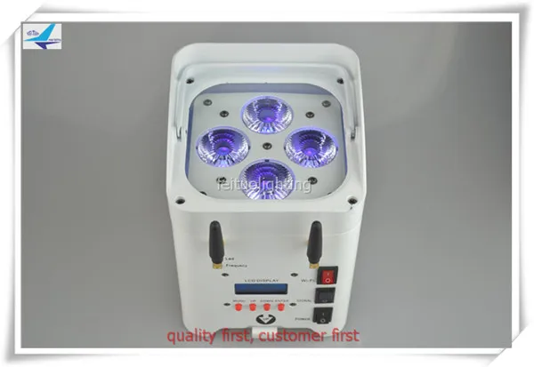 

A- 30/lot phone control 4x12W RGBWA+UV 6in1 battery operated led light with WIFI par led battery