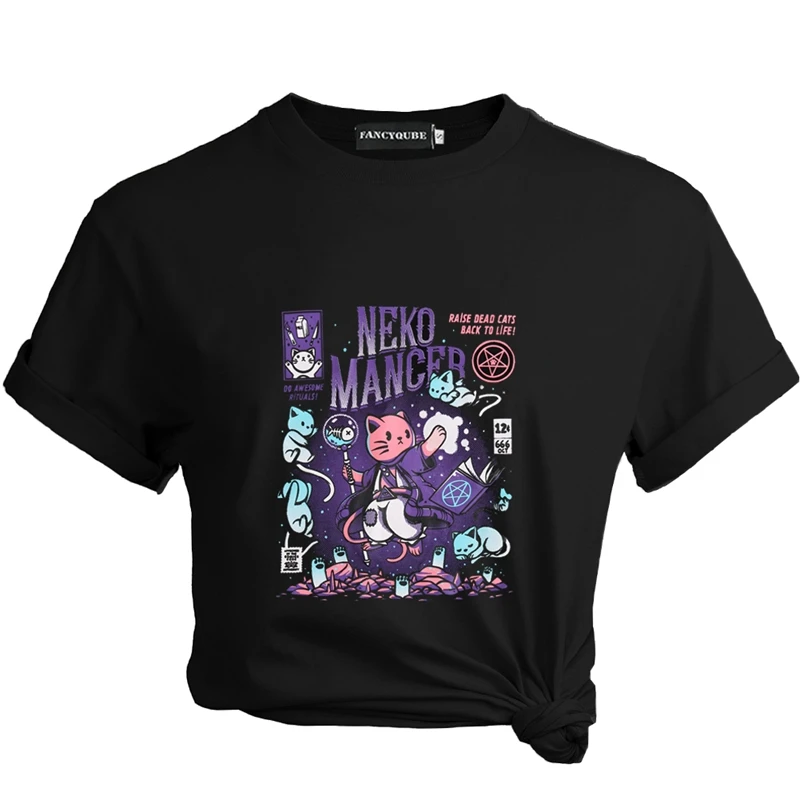 

Free Shipping Personalized Neko Cat Men T Shirt Print Cartoon Short Sleeve Round Collar Tops T Shirt 2019