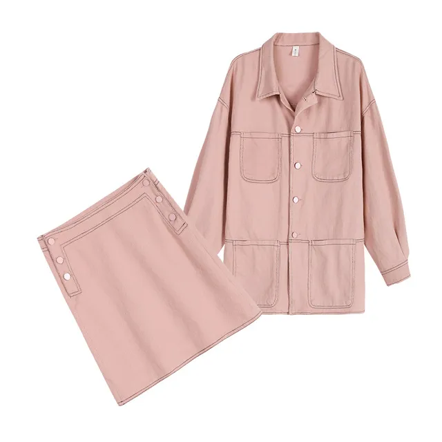 Flectit Dusty Pink Denim Two Piece Suit 