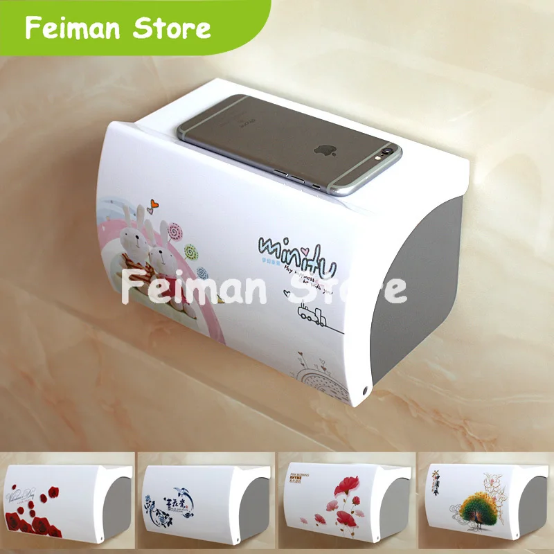 Toilet Paper Holder Plastic Acrylic Waterproof Toilet Roll Holder Box Free Stiletto Creative Door Paper Towel Box