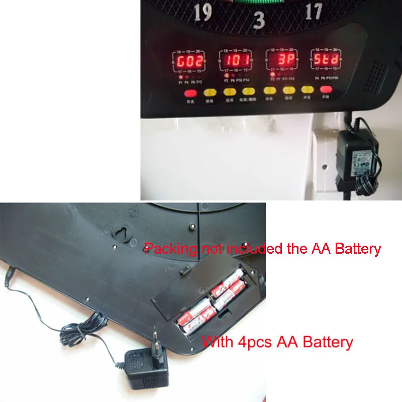 4 LED Display Electronic Dartboard Display 21 Games Voice+ Soft Tip Darts Indoor Sport Scoring Board Dartboard Set