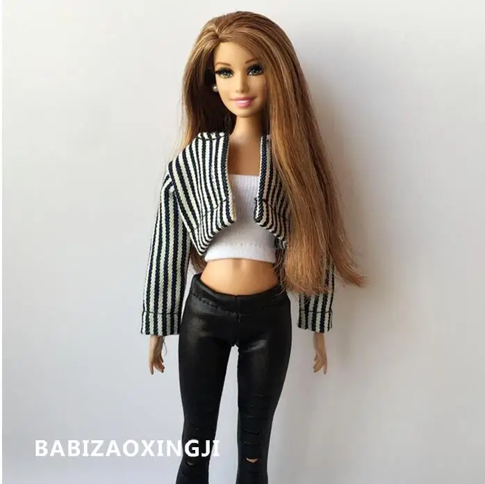 for others B120 Blyth кукольные одежда 30 см 1/6 куклы аксессуары azone полосатый жакет с блестящие штаны 3 шт./компл - Цвет: for others