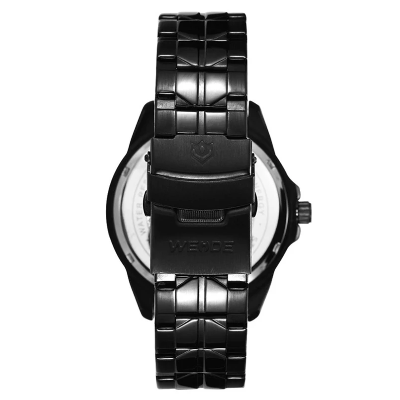 WEIDE Fashion Men Sport Casual Business Watches Solar Energy Date Calendar Analog Digital Stainless Steel Band Wristwatch Alarm 