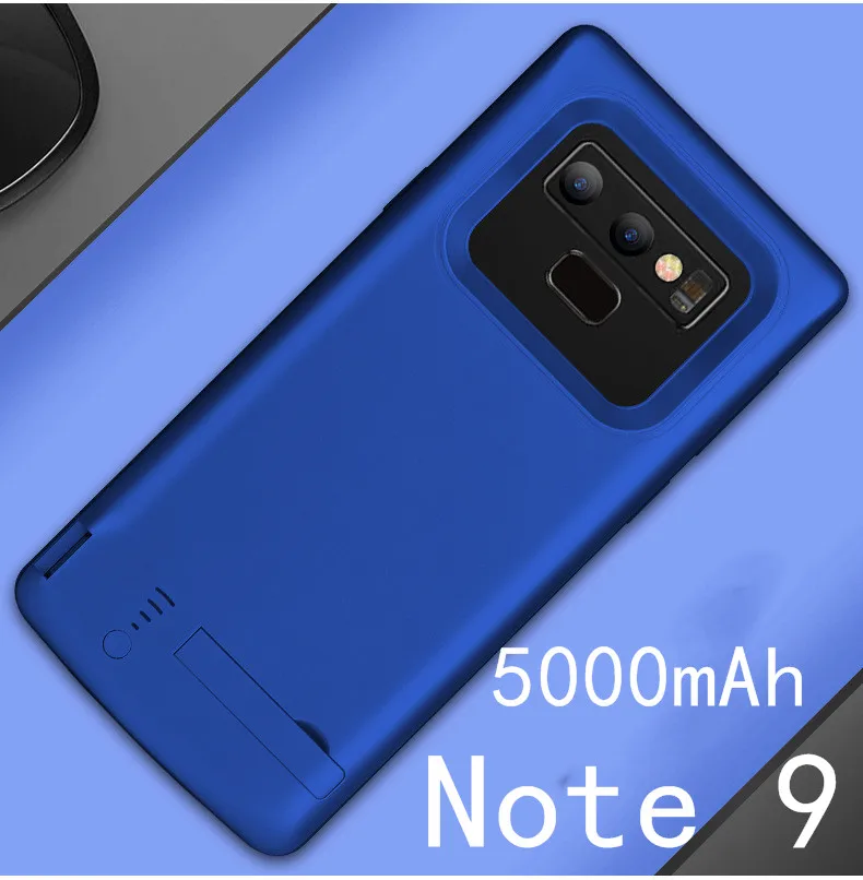 Чехол для зарядного устройства для samsung Galaxy Note 9 Note 8 тонкий ударопрочный внешний аккумулятор чехол для samsung S8 Plus USB Charing Cover 6500 - Цвет: Note 9-Blue