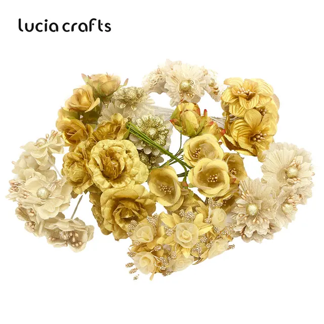 Multicolors Artificial flower bundles Christmas Home Party Decor Flowers DIY Materials Random 10