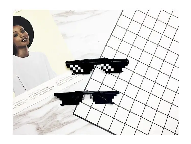 Очки 8 бит MLG Pixelated Солнцезащитные очки женские брендовые Thug Life очки для вечеринки Женские винтажные очки
