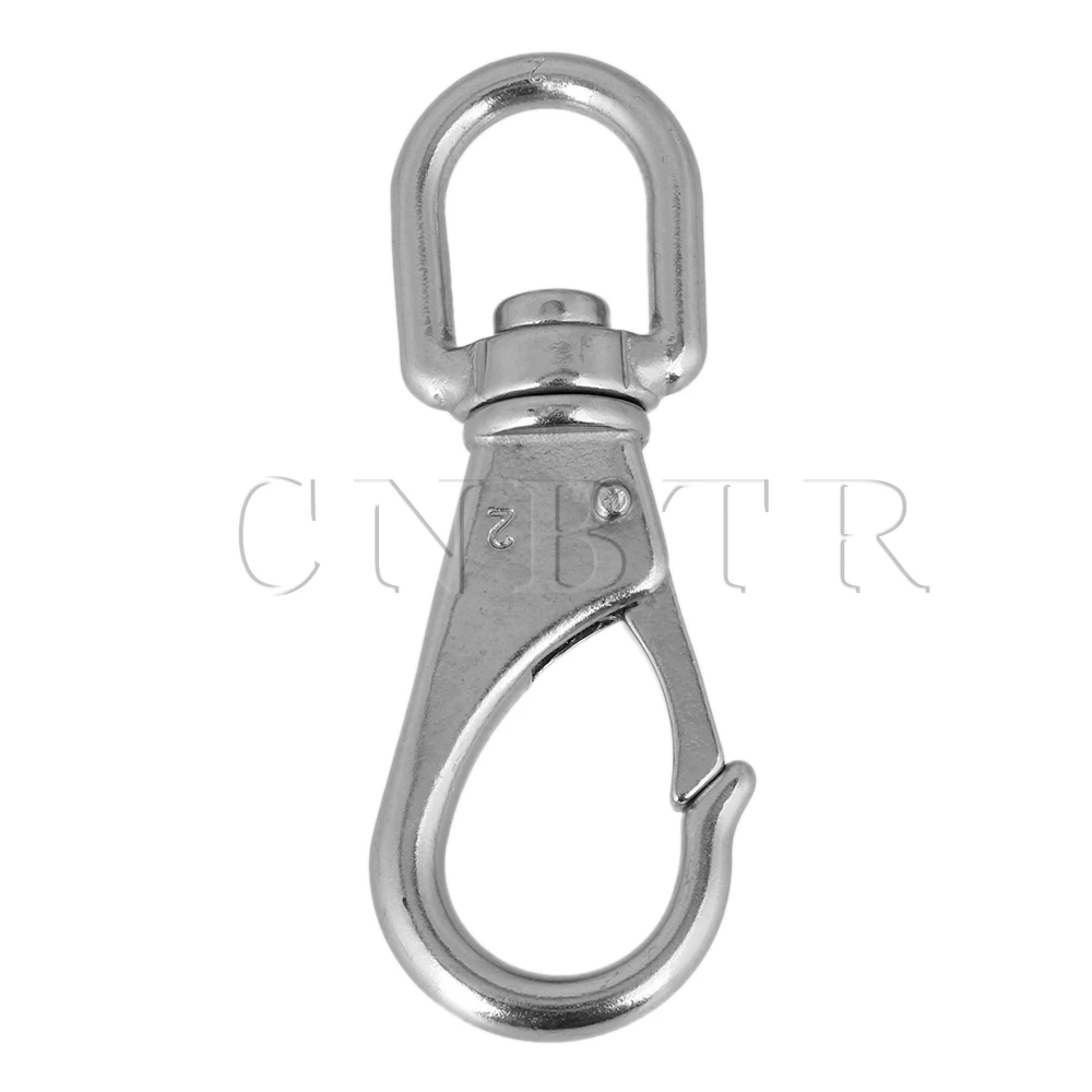 

CNBTR Silver Multi-use Swivel Eye Quick Spring Snap Hook 304 Stainless Steel Size 2#