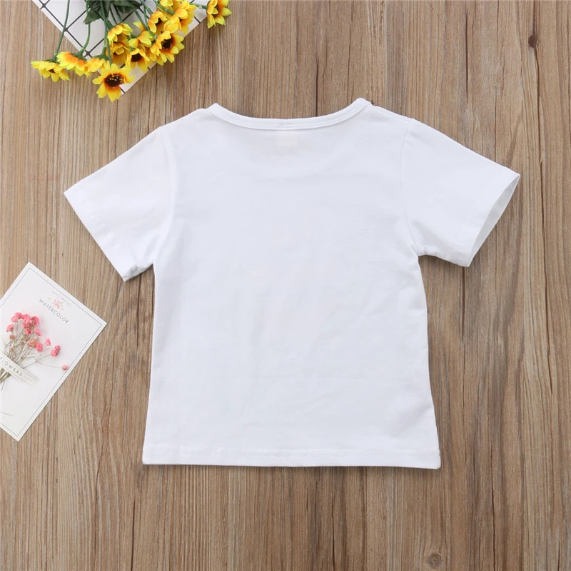 Однотонная белая хлопковая Детская летняя футболка с принтом «сделай сам», футболка для мальчиков и девочек, Детский Повседневный Топ