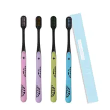 Зубная щетка для взрослых-полая щетка в китайском стиле с длинной ручкой, угольная однозубная щетка произвольного цвета