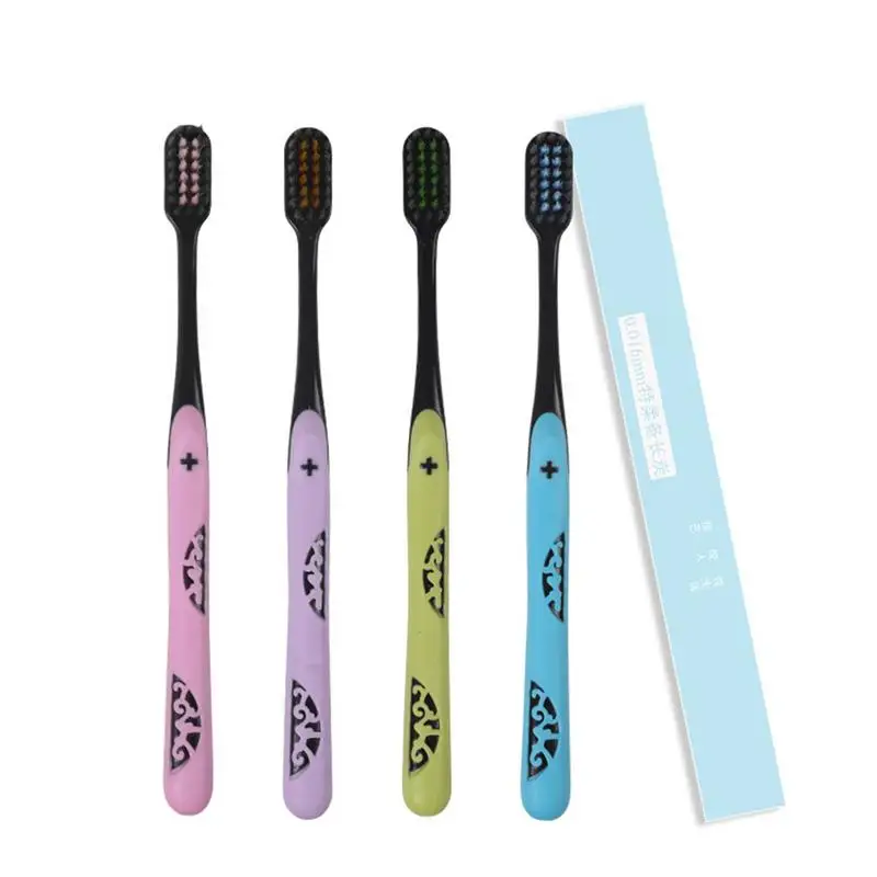 Adult Toothbrush Chinese Style Hollow Brush Handle Long Charcoal Single