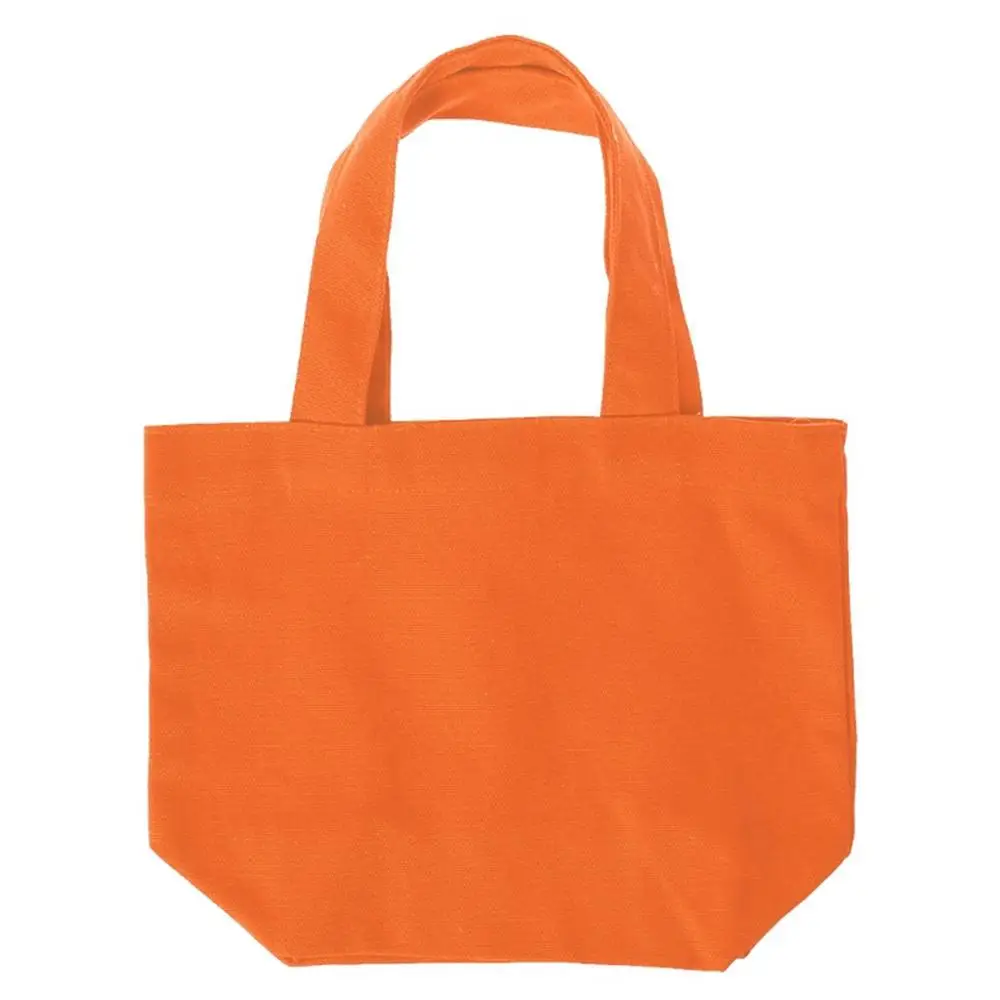 THINKTHENDO Portable Cotton Canvas Tote Handbag Food Picnic Lunch Solid Color - Цвет: Оранжевый