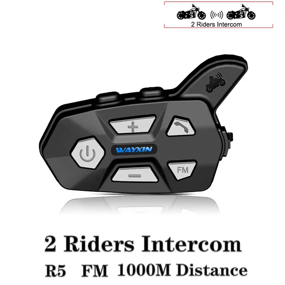 New Bluetooth Intercom Helmet Headsets Riders For Motorcycle R5 FM Bt Wireless Inter-comunicator Interphone Mp3