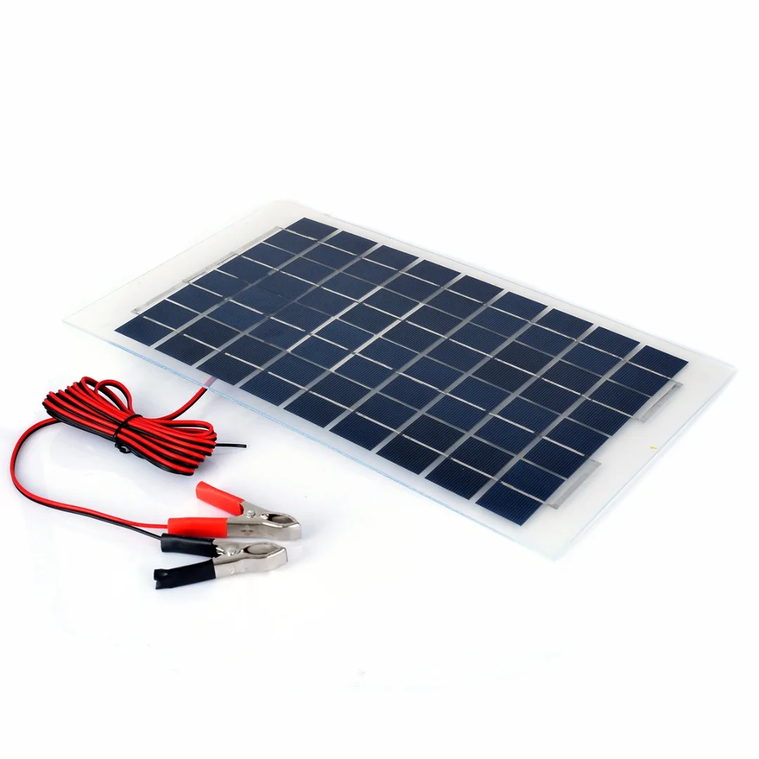 

1 Set 10W 12V Polycrystalline Energy Solar Panel Battery Module + Alligator Clips For Solar Water Pumps Electric Fans Lights