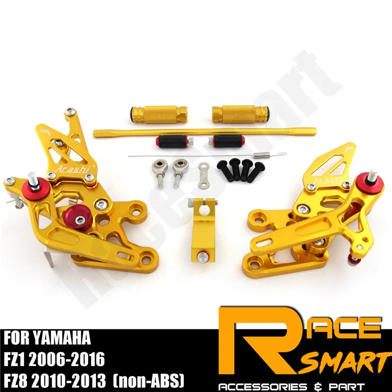 FOR YAMAHA FZ1 2006 - 2016 FZ8 2010 - 2013 Rear Footrests Foot Rest Pegs Pedal Motorcycle Accessories CNC Adjustable Rearset FOR YAMAHA FZ1 2006 - 2016 FZ8 2010 - 2013 Rear Footrests Foot Rest Pegs Pedal Motorcycle Accessories CNC Adjustable Rearset